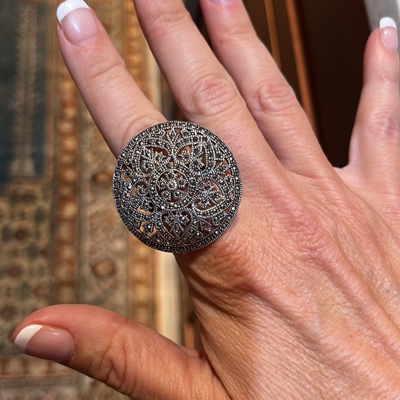 Marcasite adjustable ring - Picture 3 of 3